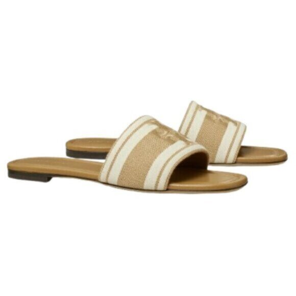 AUTHENTIC Tory Burch Double T Jacquard Slide - Picture 2 of 8